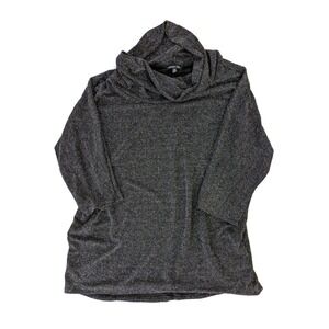 Olivia Blu Glimmer Cowl Neck - Women's 2XL - Black 3/4 Sleeve Top #2513-2GCOWLX